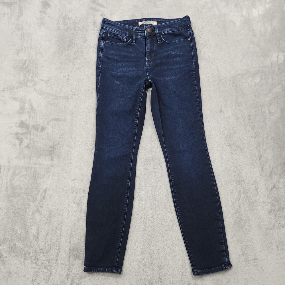 Athleta Jeans Womens 6 Blue Dark Wash Mid Rise Skinny Sculptek Stretch Denim